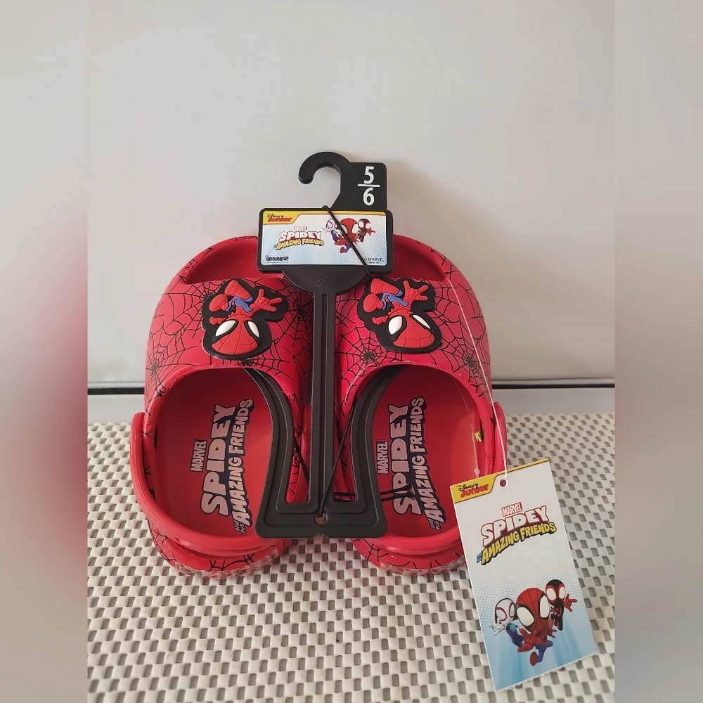 Spider-Man Toddler Boys Size 5/6 Comfort Clog Sandals Red NWT Disney Junior Marv